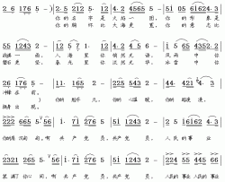 共产党员电视片《军中时代先锋》主题歌简谱-张玉玲演唱-赵明词曲