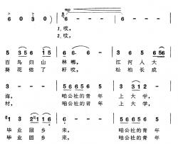 公社大学生回想乡来简谱-郭兆甄词/郑秋枫曲