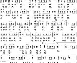 妈妈的脊背简谱-李海颖演唱-佚名/孟如河词曲