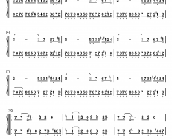 魂斗罗背景音乐钢琴简谱-数字双手-未知