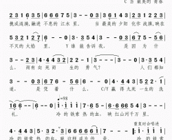 冷的铁索热的血《永远的长征》纪念红军长征胜利80周年文艺晚会简谱-蔡国庆演唱-王晓岭/刘琦词曲