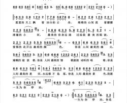 人间最美简谱-孙艺琪演唱-杨诗丽制作曲谱