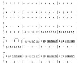 卡农D调简单版钢琴简谱-数字双手-帕海贝尔