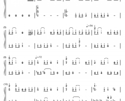 青空钢琴简谱-数字双手-lia