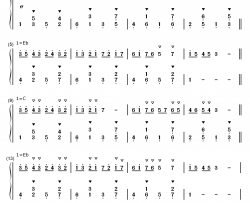 耻じらい钢琴简谱-数字双手-未知