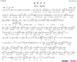 爱情岁月简谱-郑伊健演唱