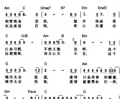 受了点伤简谱 阿桑演唱