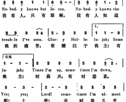 [美]没有人知道我的痛苦NobodyKnowstheTroubleI’veSeen[美]没有人知道我的痛苦Nobody Knows the Trouble I’ve Seen简谱