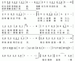 劳力士男人简谱(歌词)-冷漠/赵小兵演唱-小鸟一人记谱