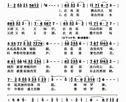 在高原简谱-者建周演唱-周国庆/周国庆词曲