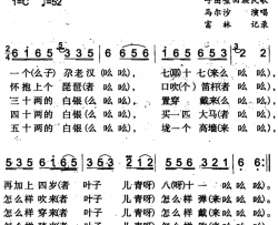 尕老汉简谱-马尔沙演唱-呼图壁回族民歌词曲