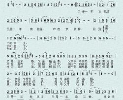 又是一年秋风凉简谱-王井芳演唱-王井芳/王井芳词曲