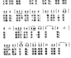 咱们的领袖毛泽东简谱-东北民歌