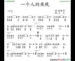 一个人的夜晚简谱-雪中莲演唱-张国伟/王立词曲