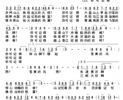 跋山涉水的中国简谱-李宏伟演唱-张梓敏/周燕君词曲