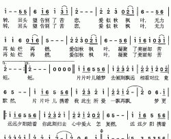 片片枫叶情简谱-张智霖演唱