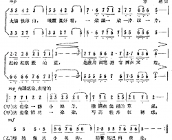 晚霞吴扬词朱驹曲、童声二重唱简谱