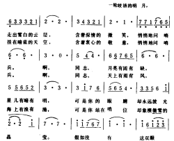 月亮悄悄地问哨兵简谱-刘薇词/生茂曲