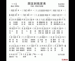 朋友到我家来       简谱-张志梅词/马学智曲马艳·阿依莎-