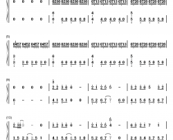 红墙叹钢琴简谱-数字双手-胡夏