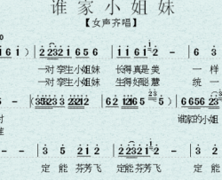 谁家小姐妹简谱