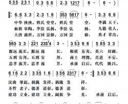 李氏族歌简谱-演唱-瞧瞧制作曲谱