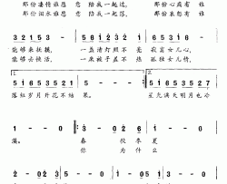 心问简谱-樊孝斌词 朱德荣曲