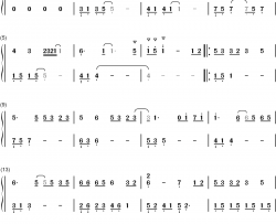 不安钢琴简谱-数字双手-庄心妍