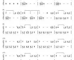 感谢你钢琴简谱-数字双手-山口百惠