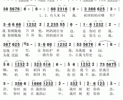 祖国妈妈在身边简谱(歌词)-泽旺多吉演唱-秋叶起舞记谱