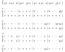 阿法利亚BGM钢琴简谱-数字双手-阿法利亚