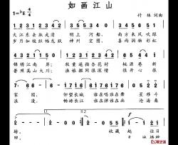 如画江山简谱-谭晶演唱