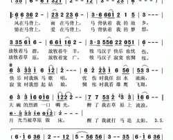牧马人的故乡简谱-家园演唱-孙愈/邰景坤词曲