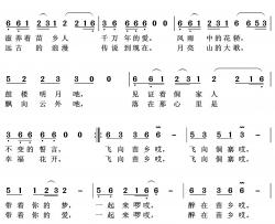 飞向苗乡侗寨简谱(歌词)-阿幼朵演唱-王wzh曲谱