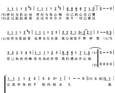 相约到永久简谱 关之琳/刘德华演唱