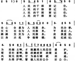 人民的干部要记住简谱