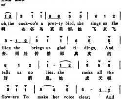 [美]布谷鸟TheCuckoo汉英文对照[美]布谷鸟The Cuckoo汉英文对照简谱