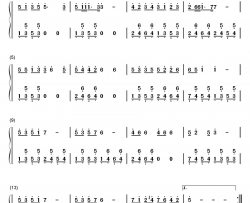 年轻的心钢琴简谱-数字双手-佟铁鑫