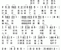 枪杆子挑亮那颗星电视剧《铁血将军》片尾曲简谱-王岩演唱-孙振春/马国君词曲