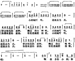 小河送我去当兵简谱