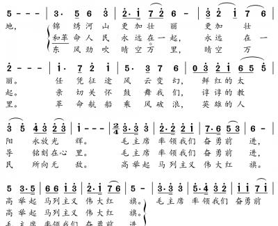 毛主席走遍祖国大地简谱(歌词)-小弩曲谱