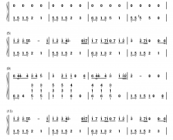 舍不得钢琴简谱-数字双手-迪丽热巴