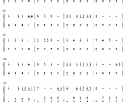 宝贝宝贝钢琴简谱-数字双手-李凯稠