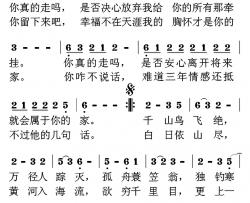 你真的走吗简谱-吴德泉词/吴德泉曲