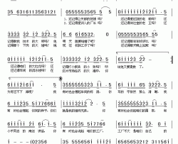工友民谣简谱-陈斌词/王新磊曲