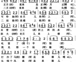 史贝儿拉长工米泉回族民歌简谱
