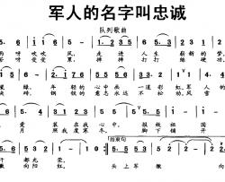 军人的名字叫忠诚简谱-赵敏生词/丁时光曲