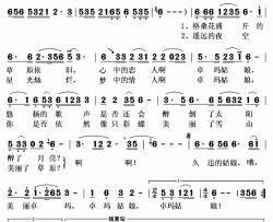 久违的卓玛简谱(歌词)-文章才仁演唱-秋叶起舞记谱上传