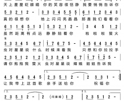 萤火虫对星星说简谱-许歌淳一演唱-小叶子制谱