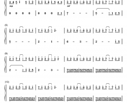 アゲイン钢琴简谱-数字双手-横山克